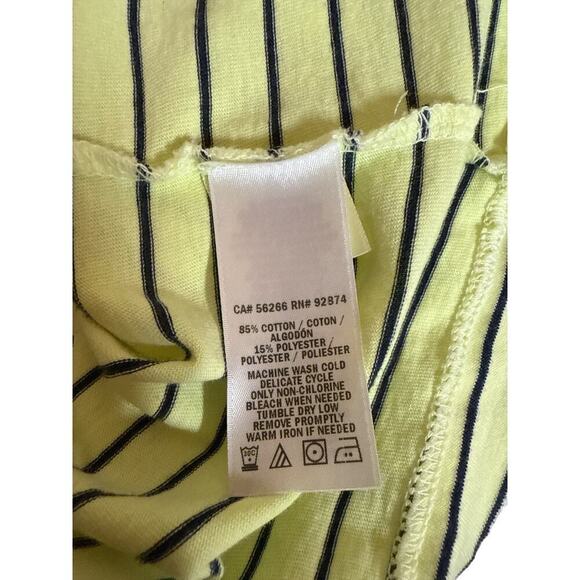 Splendid Women's Ruffle Sleeve Crewneck Striped Pullover T-Shirt Size L Yellow - Picture 9 of 9